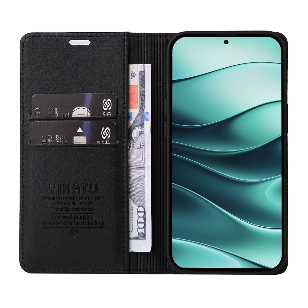 YIKATU YK-001 For Xiaomi Redmi Note 14 5G Case Stand Leather Phone Cover Strong Magnetic Closure