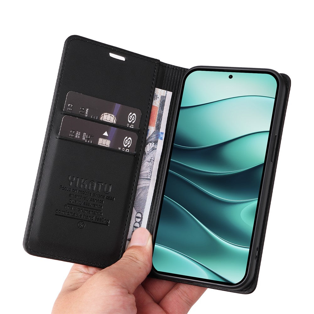 YIKATU YK-001 For Xiaomi Redmi Note 14 5G Case Stand Leather Phone Cover Strong Magnetic Closure