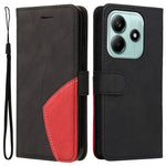 For Xiaomi Redmi Note 14 5G Leather Case Wallet Stand Color Splicing Phone Cover