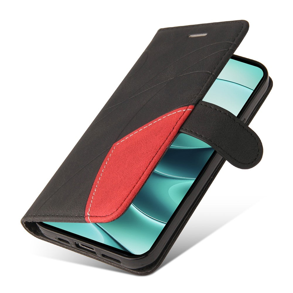 For Xiaomi Redmi Note 14 5G Leather Case Wallet Stand Color Splicing Phone Cover