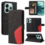 For Xiaomi Redmi Note 14 5G Leather Case Wallet Stand Color Splicing Phone Cover