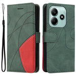 For Xiaomi Redmi Note 14 5G Leather Case Wallet Stand Color Splicing Phone Cover