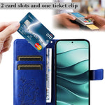 For Xiaomi Redmi Note 14 5G Wallet Case Floral Butterfly Imprinted Leather Phone Cover Stand