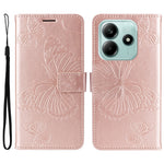 For Xiaomi Redmi Note 14 5G Wallet Case Floral Butterfly Imprinted Leather Phone Cover Stand