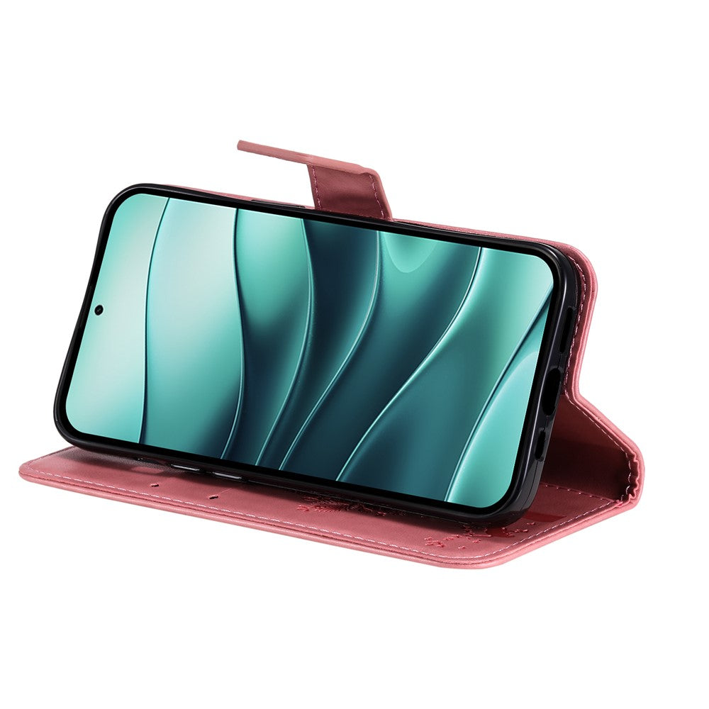 For Xiaomi Redmi Note 14 5G Phone Case with Stand Cat Tree Pattern Leather Wallet Mobile Cover