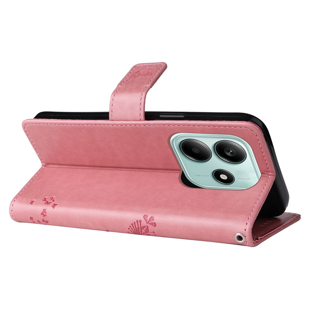 For Xiaomi Redmi Note 14 5G Phone Case with Stand Cat Tree Pattern Leather Wallet Mobile Cover