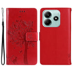 For Xiaomi Redmi Note 14 5G Phone Case with Stand Cat Tree Pattern Leather Wallet Mobile Cover