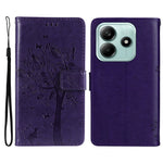 For Xiaomi Redmi Note 14 5G Phone Case with Stand Cat Tree Pattern Leather Wallet Mobile Cover