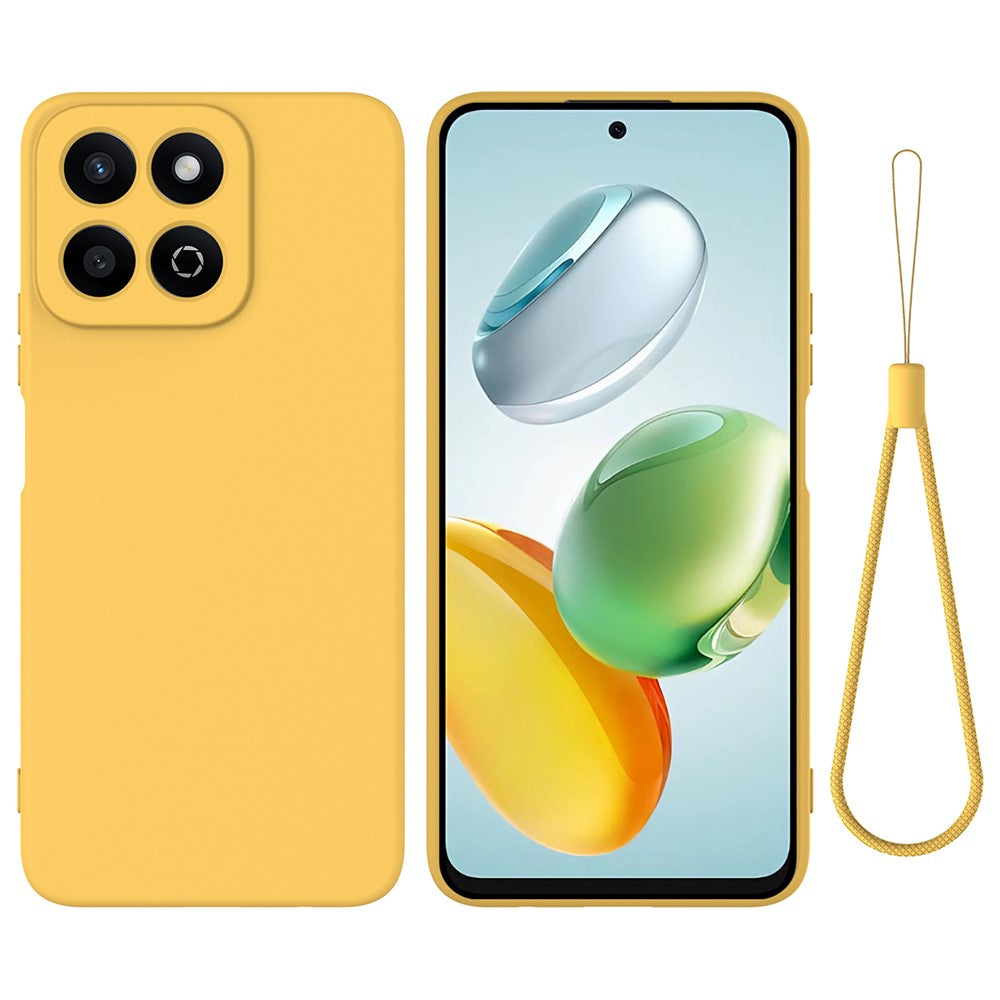 For Honor X7c 5G / X7c 4G / 200 Smart 5G Case Liquid Silicone Anti-Scratch Phone Cover with Hand Strap