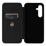 For Samsung Galaxy S25 Case Carbon Fiber Texture Drop-Proof PU Leather Phone Cover