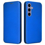 For Samsung Galaxy S25 Case Carbon Fiber Texture Drop-Proof PU Leather Phone Cover