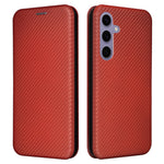 For Samsung Galaxy S25+ Case Carbon Fiber Texture Drop-Proof PU Leather Phone Cover