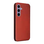 For Samsung Galaxy S25+ Case Carbon Fiber Texture Drop-Proof PU Leather Phone Cover
