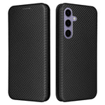 For Samsung Galaxy S25+ Case Carbon Fiber Texture Drop-Proof PU Leather Phone Cover