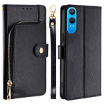 OnePlus Nord CE4 Lite 5G / Oppo K12x 5G (Kina) etui med lynlåslomme i PU-læder, tegnebogsdesign og flip-cover til mobiltelefon