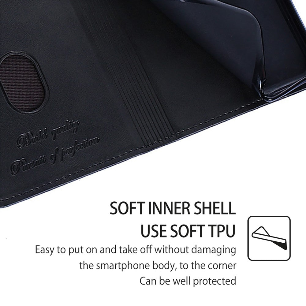 OnePlus Nord CE4 Lite 5G / Oppo K12x 5G (Kina) fodral med korthållare, läder och kohudstruktur
