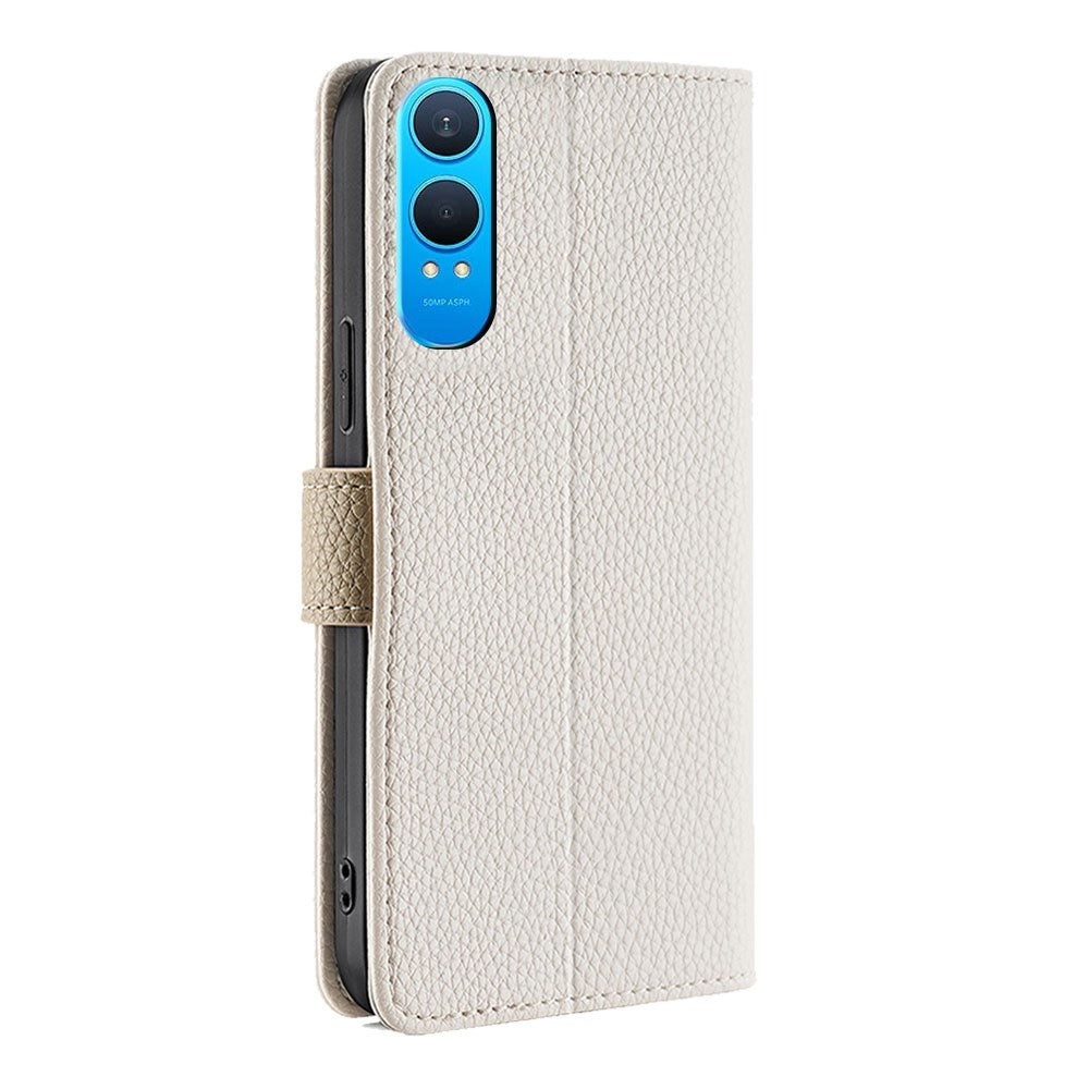 For OnePlus Nord CE4 Lite 5G / Oppo K12x 5G (China) Case Mirror Wallet Leather Phone Cover with Chain Shoulder Strap