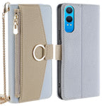 For OnePlus Nord CE4 Lite 5G / Oppo K12x 5G (China) Case Mirror Wallet Leather Phone Cover with Chain Shoulder Strap