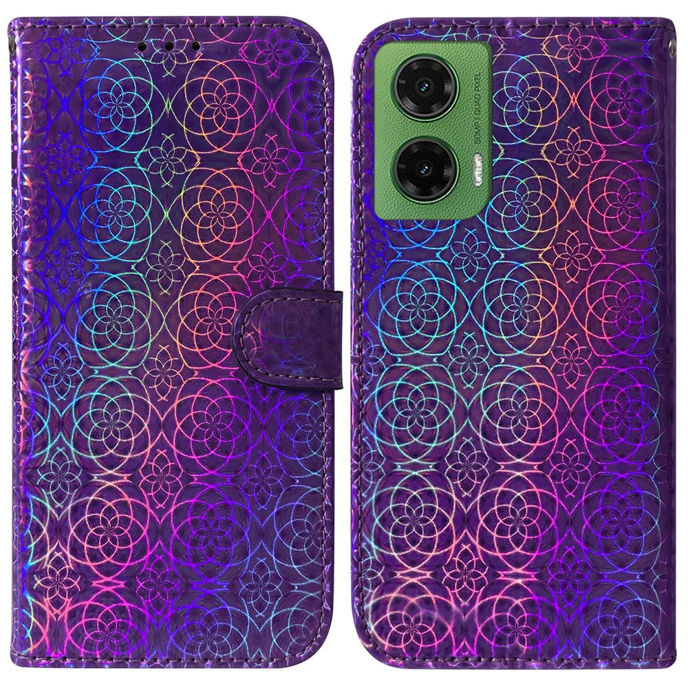 For Motorola Moto G35 5G Stand Case Dazzling Flower Leather Phone Cover