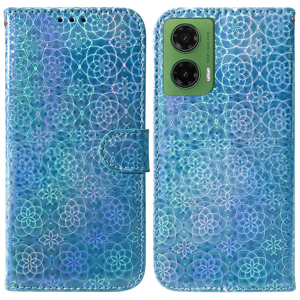 For Motorola Moto G35 5G Stand Case Dazzling Flower Leather Phone Cover