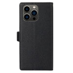 Litchi Texture Phone Case for iPhone 14 Pro, Zipper Pocket Full Coverage PU Leather Phone Flip Cover Wallet with Strap