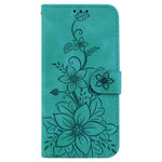 For Samsung Galaxy S25 Case Lily Flower Imprint Leather Phone Cover with Stand