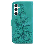 For Samsung Galaxy S25 Case Lily Flower Imprint Leather Phone Cover with Stand