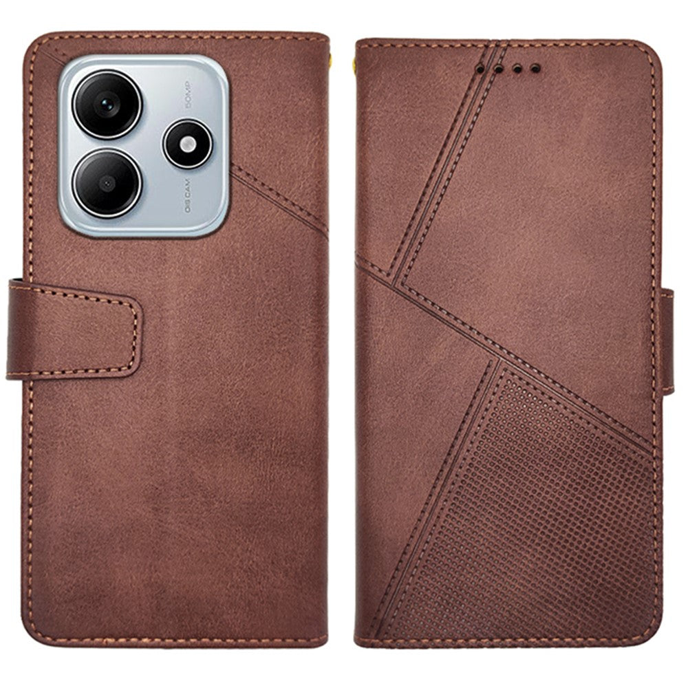 IDEWEI For Xiaomi Redmi Note 14 5G Case Leather Wallet Phone Cover Stand Calf Texture