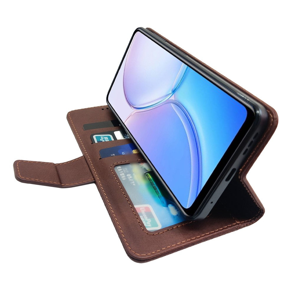 IDEWEI For Xiaomi Redmi Note 14 5G Case Leather Wallet Phone Cover Stand Calf Texture
