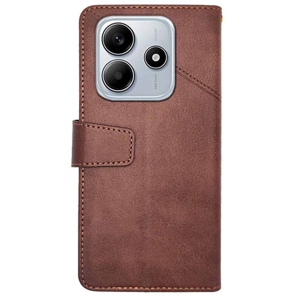 IDEWEI For Xiaomi Redmi Note 14 5G Case Leather Wallet Phone Cover Stand Calf Texture