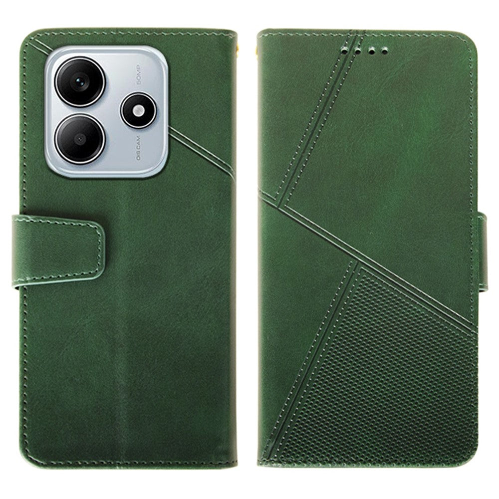 IDEWEI For Xiaomi Redmi Note 14 5G Case Leather Wallet Phone Cover Stand Calf Texture