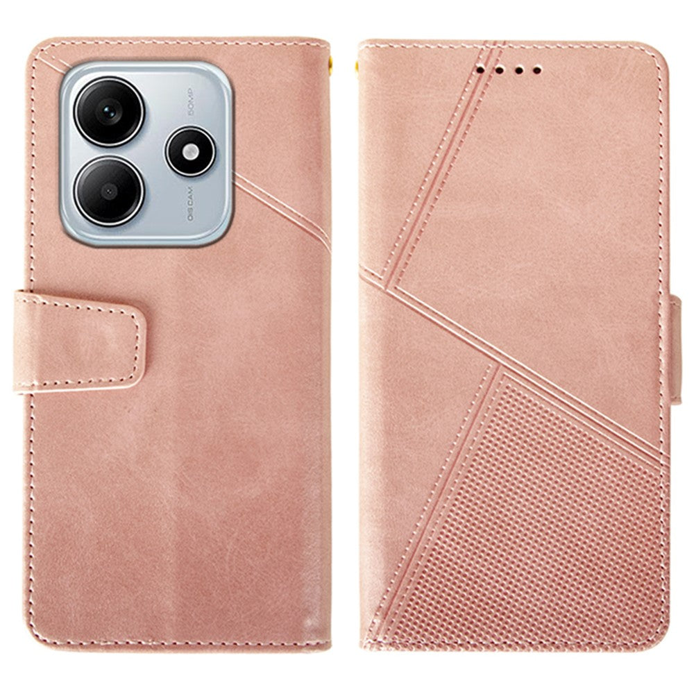 IDEWEI For Xiaomi Redmi Note 14 5G Case Leather Wallet Phone Cover Stand Calf Texture
