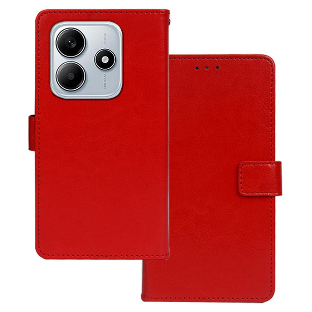 IDEWEI for Xiaomi Redmi Note 14 5G Case Card Slots Holder Leather Phone Cover Crazy Horse Texture