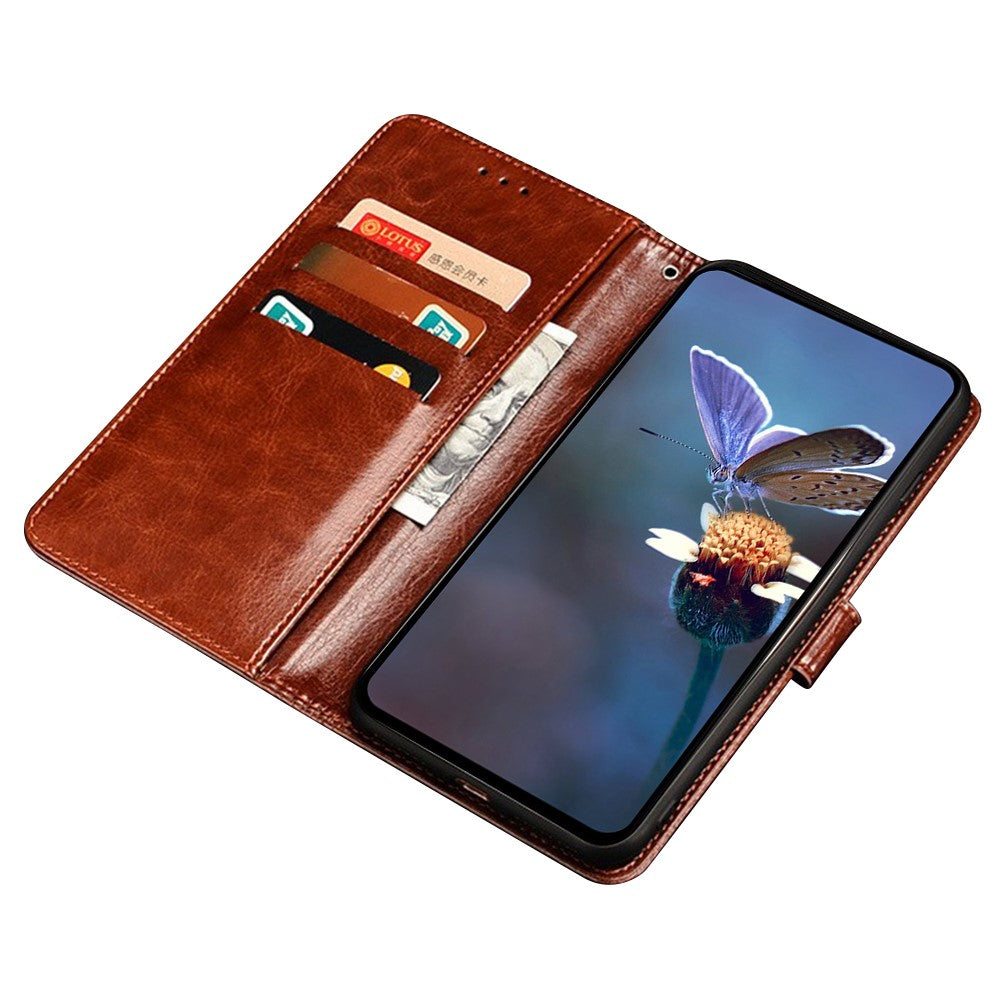 IDEWEI For Xiaomi Redmi Note 14 5G Stand Case Crazy Horse Texture Leather Phone Cover