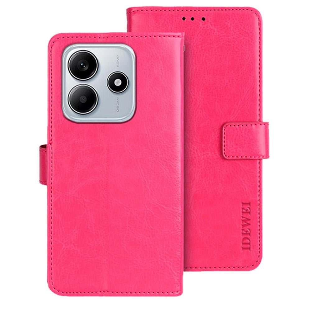 IDEWEI For Xiaomi Redmi Note 14 5G Stand Case Crazy Horse Texture Leather Phone Cover