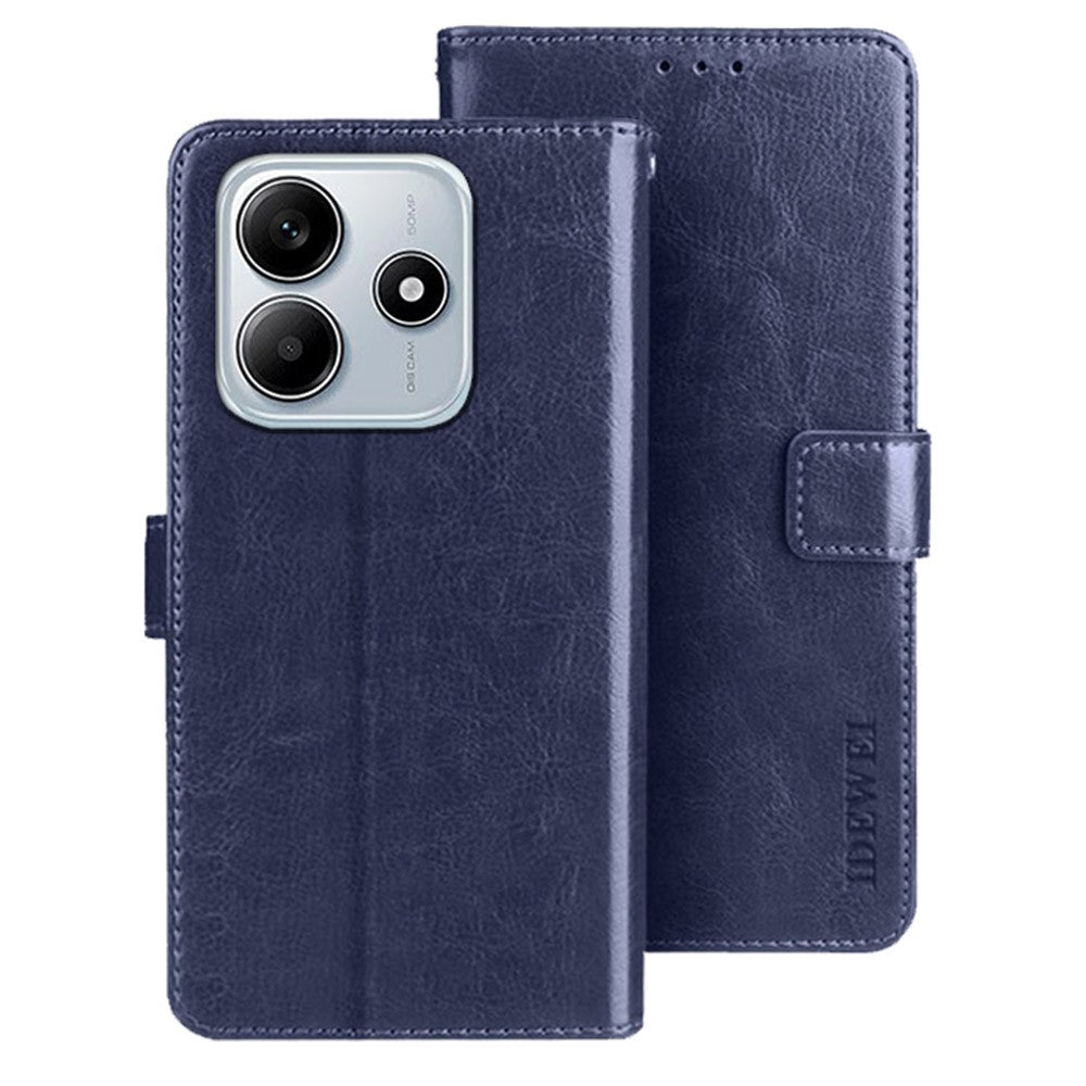 IDEWEI For Xiaomi Redmi Note 14 5G Stand Case Crazy Horse Texture Leather Phone Cover