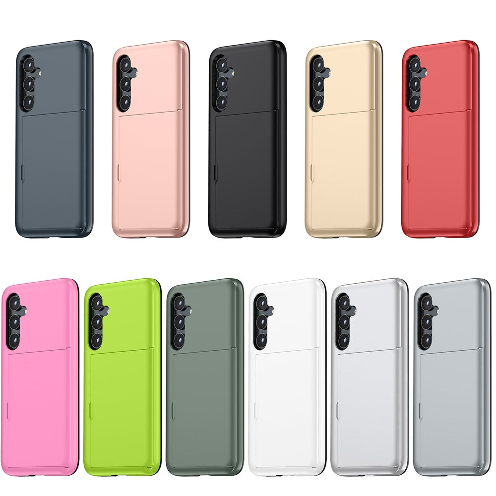 For Samsung Galaxy S25 Case with Card Holder TPU + PC Phone Back Cover