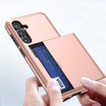 For Samsung Galaxy S25 Case with Card Holder TPU + PC Phone Back Cover
