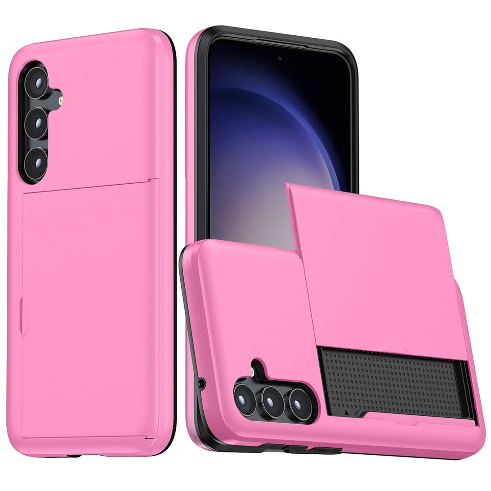 For Samsung Galaxy S25 Case with Card Holder TPU + PC Phone Back Cover
