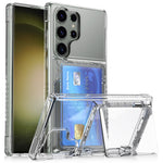 Samsung Galaxy S25 Ultra Clear-skal PC+TPU mobilskal Korthållare Stöd