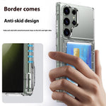 Samsung Galaxy S25 Ultra Clear-skal PC+TPU mobilskal Korthållare Stöd