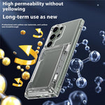 Samsung Galaxy S25 Ultra Clear-skal PC+TPU mobilskal Korthållare Stöd