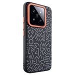 For Xiaomi 14 Case Pattern Graffiti PU+PC+TPU Phone Cover with Metal Lens Frame