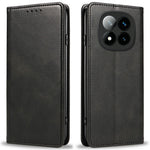 For Xiaomi Redmi Note 14 Pro+ 5G Case Strong Magnetic PU Leather Phone Cover Calf Texture