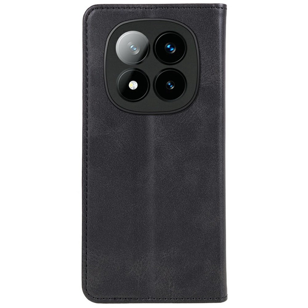 For Xiaomi Redmi Note 14 Pro+ 5G Case Strong Magnetic PU Leather Phone Cover Calf Texture