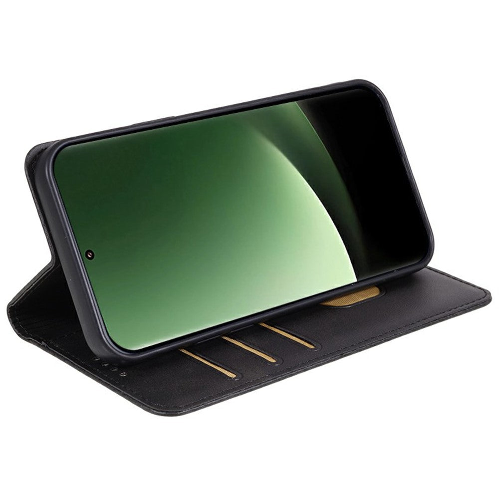 For Xiaomi Redmi Note 14 5G Case Strong Magnetic PU Leather Phone Cover Calf Texture