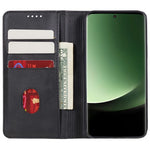 For Xiaomi Redmi Note 14 5G Case Strong Magnetic PU Leather Phone Cover Calf Texture