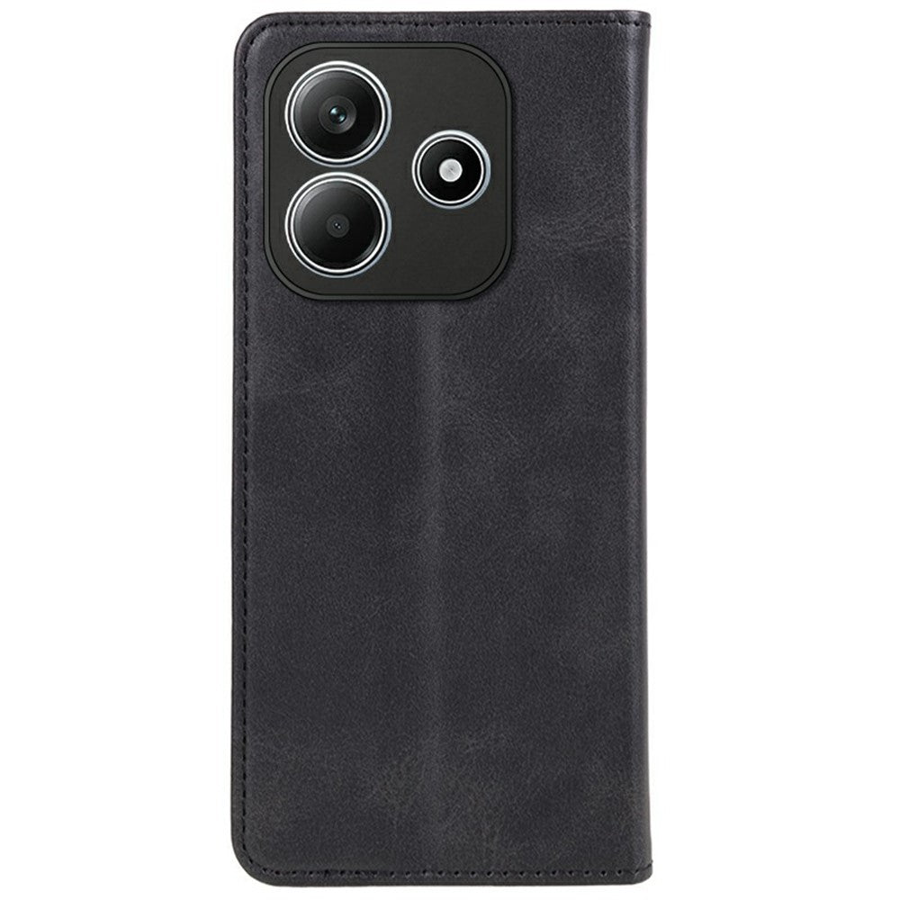 For Xiaomi Redmi Note 14 5G Case Strong Magnetic PU Leather Phone Cover Calf Texture