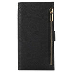 Til iPhone 12 Pro Max 6.7 tommer lynlåslomme-design Litchi-tekstur telefonetui, PU-læder stødsikkert flipcover pung med rem
