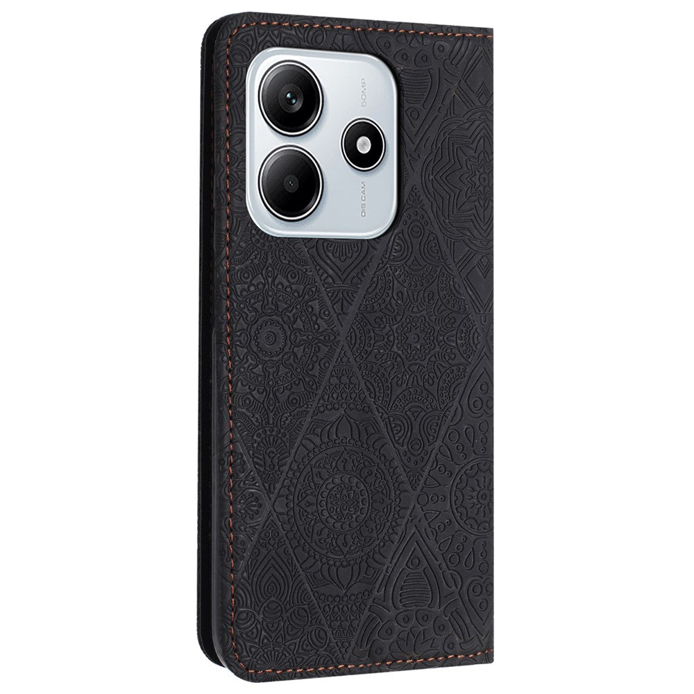 For Xiaomi Redmi Note 14 5G Case Imprinted Flower Wallet Stand Leather Phone Cover